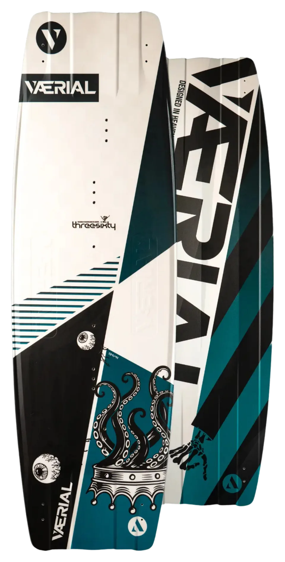 VÆRIAL THREESIXTY kiteboard, top and bottom