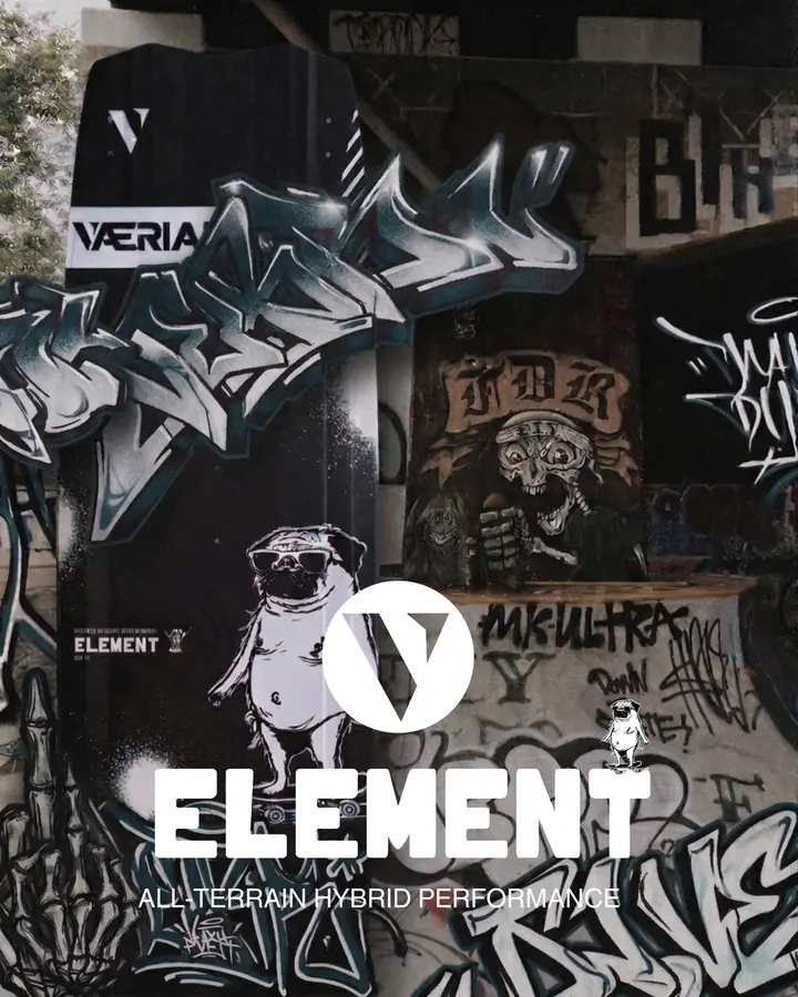 ELEMENT kiteboard in a graffiti skatepark